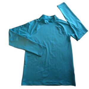 5/$25 SALE! Cat & Jack Blue Long Sleeve Rash Guard Swim Top Size 12/14 UPF 50+